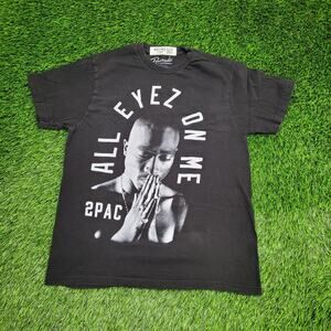 2PAC Tupac-Shakur Shirt Womens Medium 19x25 Black Hip-Hop